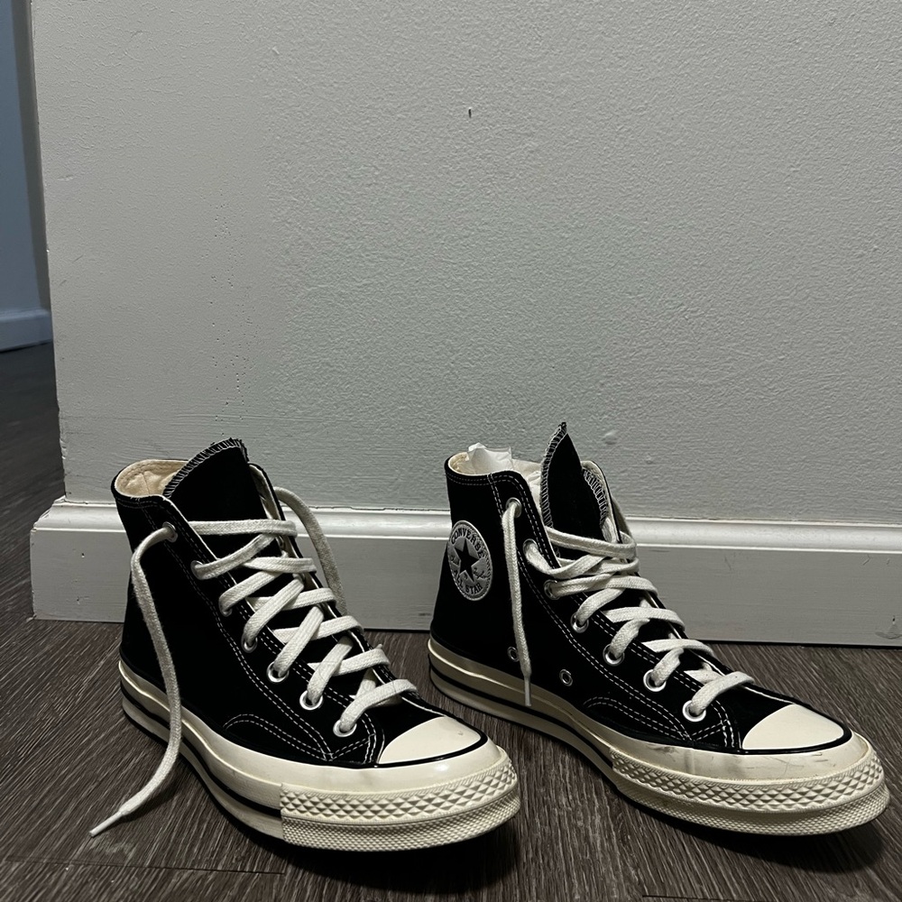 Classic Black and White High-Top Sneakers